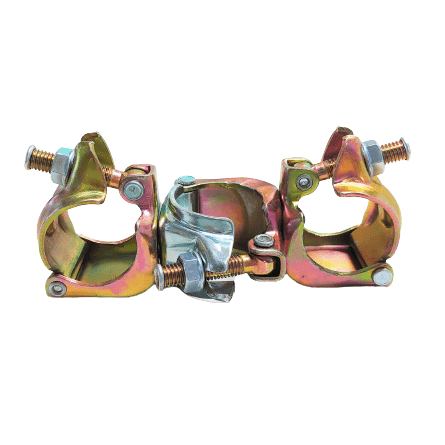 3本の単管パイプを直交で固定できる3連クランプ直交の写真