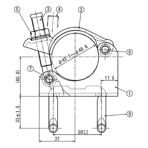 養生クランプ 兼用 次世代足場対応 YP-1-50A ユハラ工業 40個入