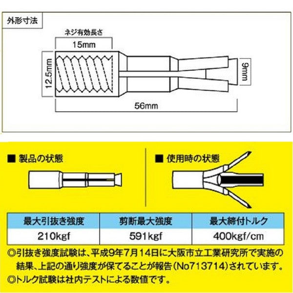 ALC用めねじアンカー トリオン TR-3865 大阪ファスニング