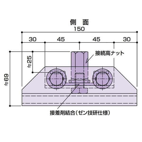 アルミカーテンウォール方立用 プレートアンカー FS ゼン技研 25個入