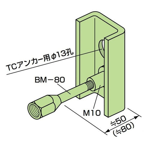 先付け施工足場つなぎアンカー プレートアンカー RN/NI ゼン技研 50個入 薄板/複合板用