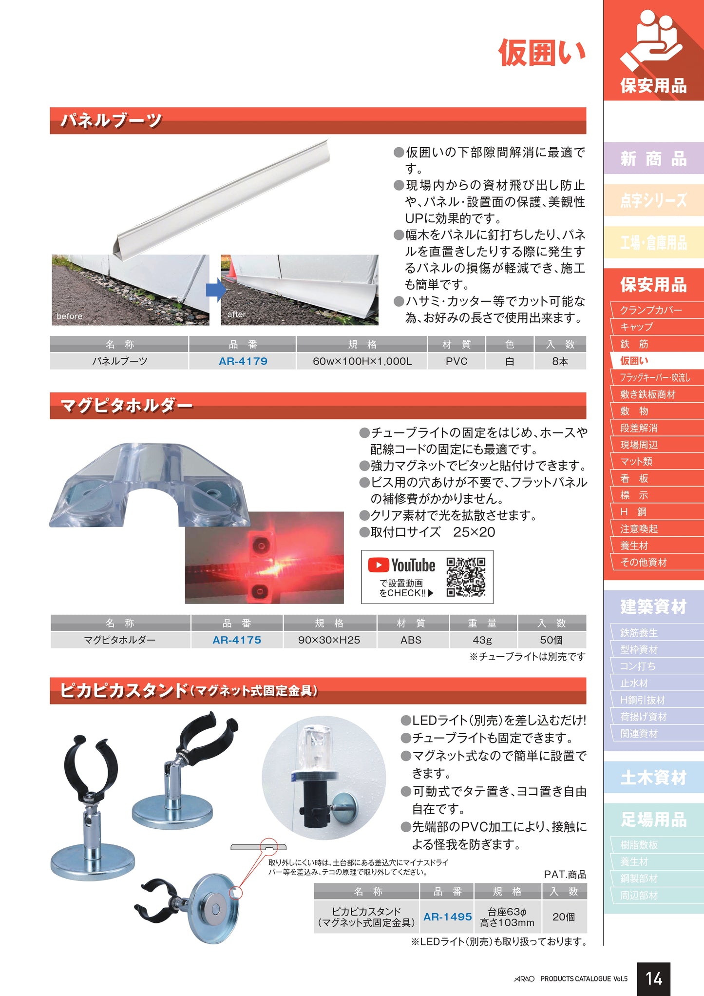 パネルブーツ AR-4179 8枚セット アラオ 仮囲い用