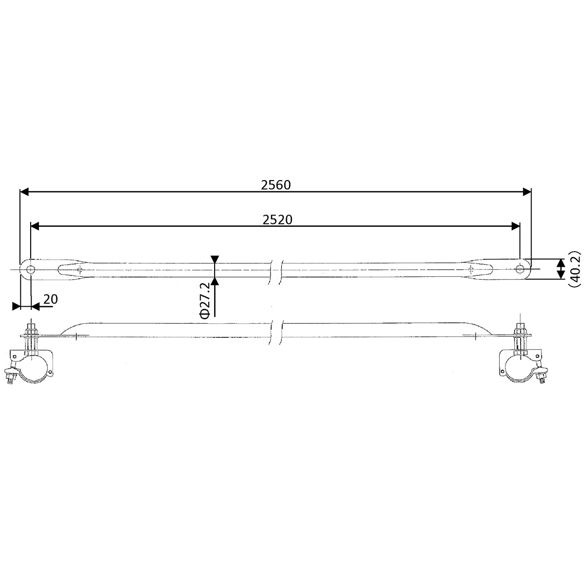 枠組足場用 階段手摺 クランプ式 ヒムロ