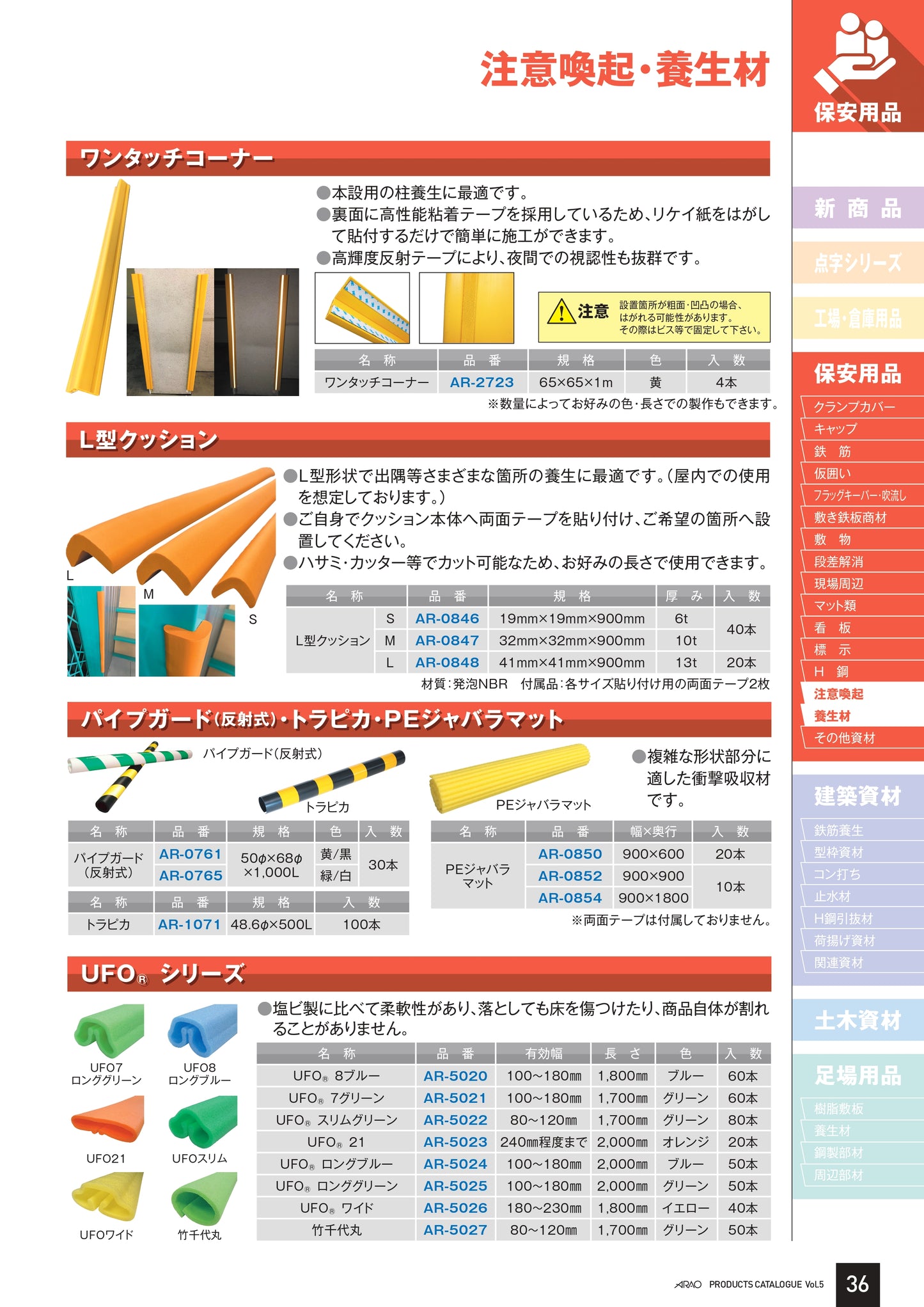 単管カバーならトラピカ AR1071 反射機能で安全性を向上 アラオ
