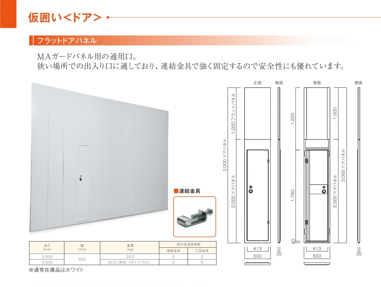 フラット取付金具 MAガードパネル用 C型金具/U型金具/J型金具 カワモリ産業
