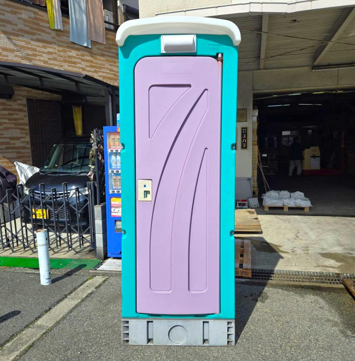 中古 水洗式仮設トイレ 和式 旭ハウス工業 AUG-1W+15WS