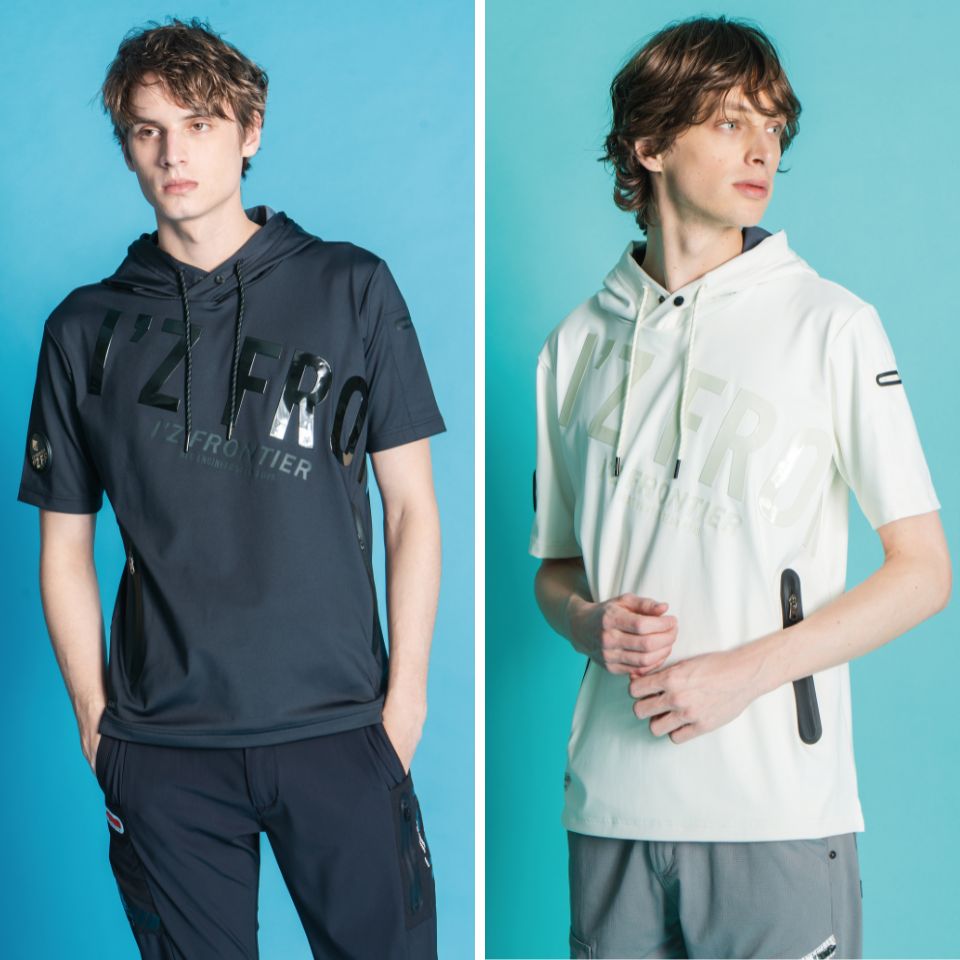 接触冷感D.J.ストレッチ半袖フーディー #049 アイズフロンティア