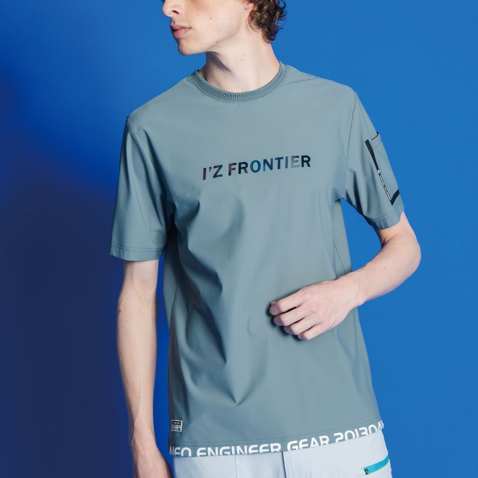 接触冷感ストレッチ ナイロン半袖クルーネックシャツ #036 アイズフロンティア