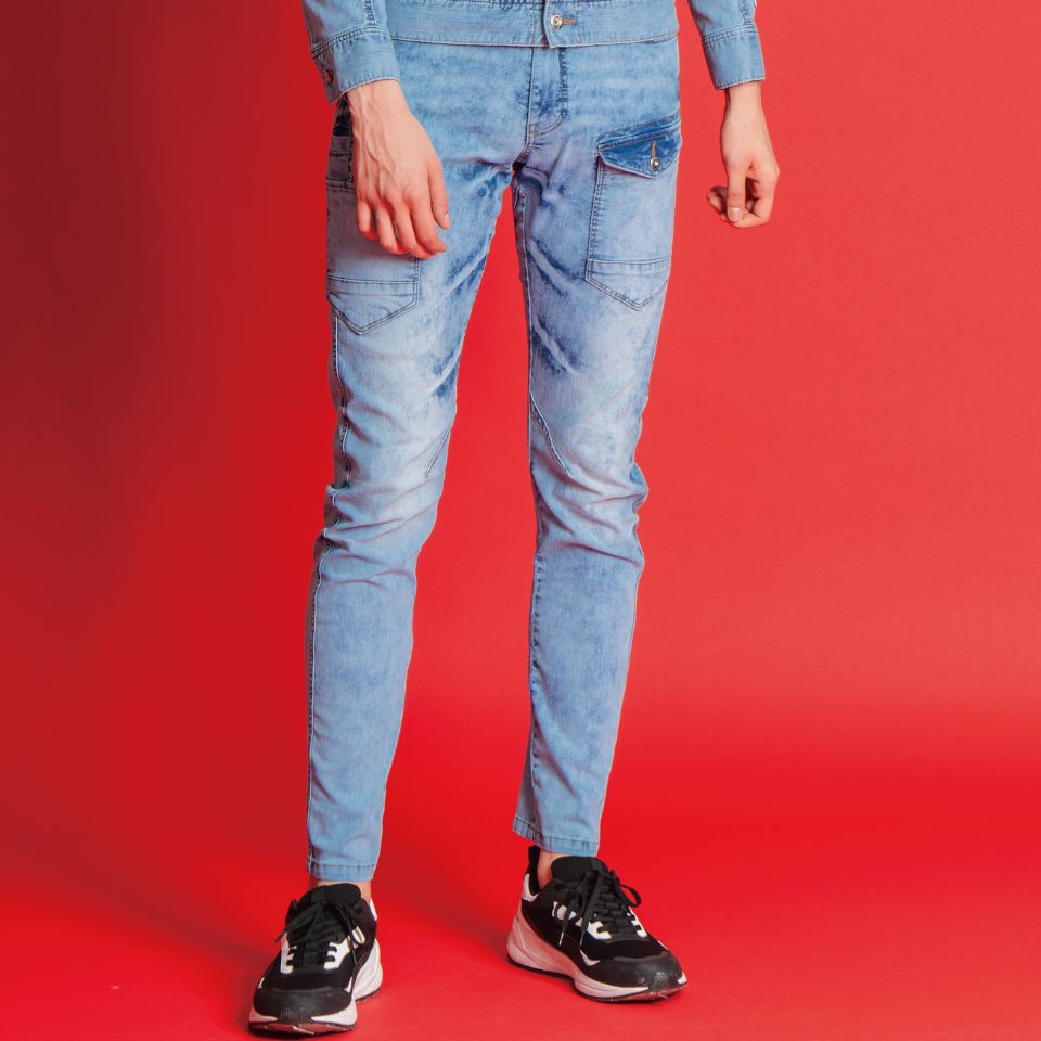 接触冷感ストレッチデニムカーゴパンツ #7452/#7452S アイズフロンティア