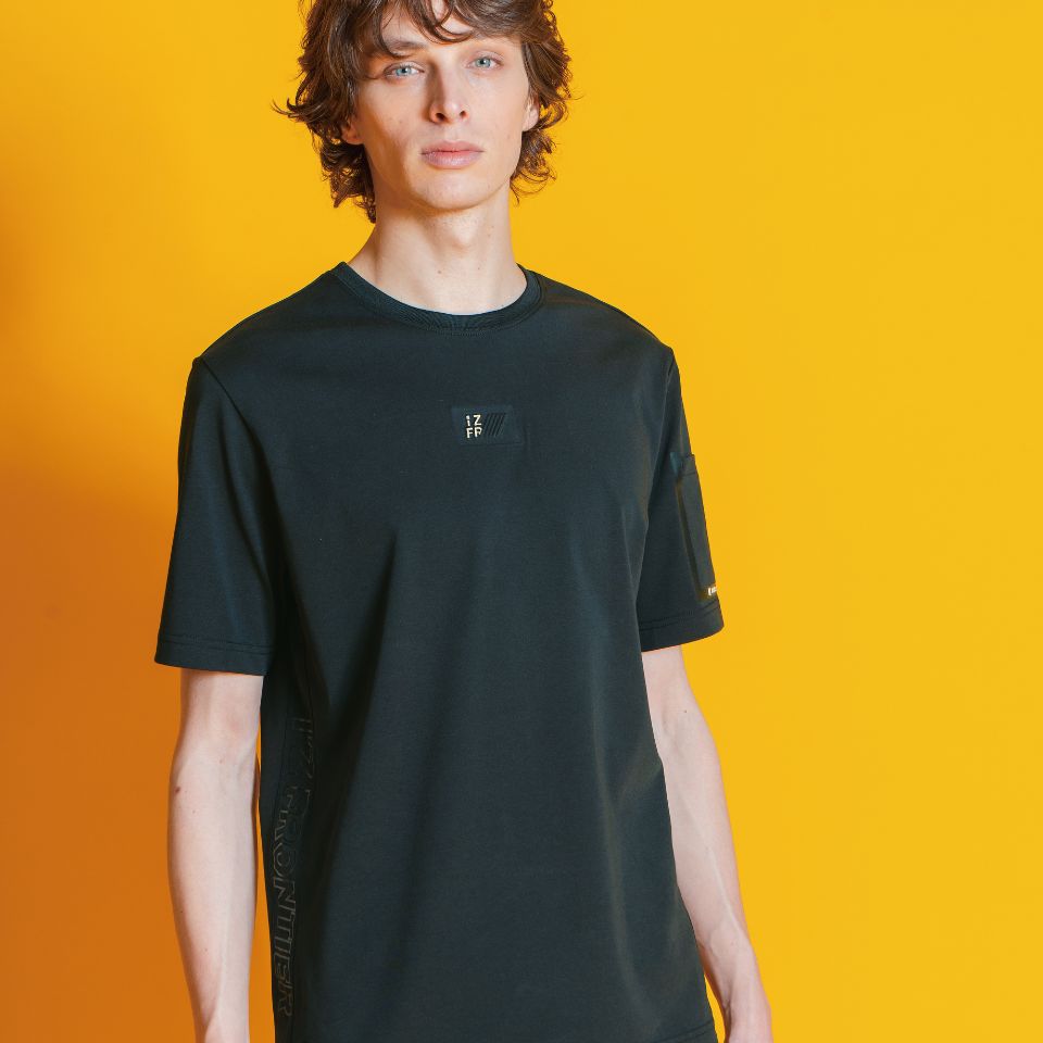 接触冷感ダブルフェイスCVC半袖クルーネックシャツ #041 アイズフロンティア