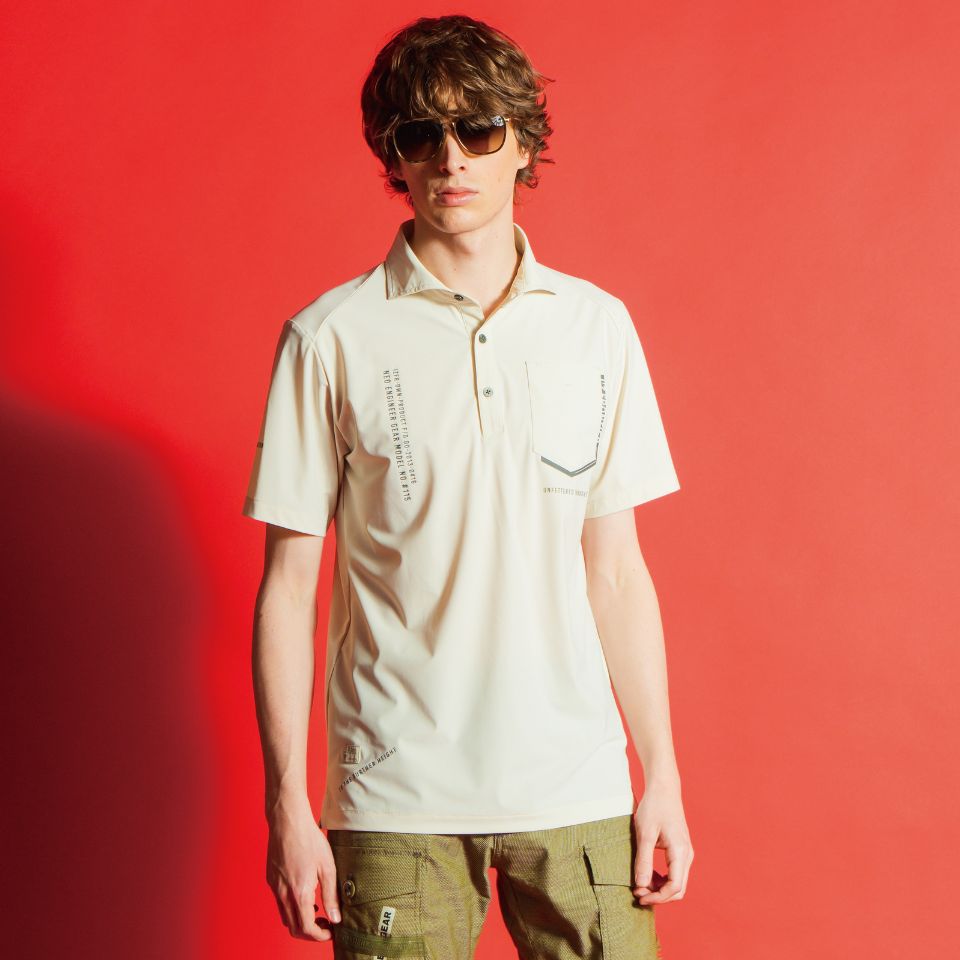 接触冷感ストレッチ ナイロン半袖ポロシャツ #115 アイズフロンティア