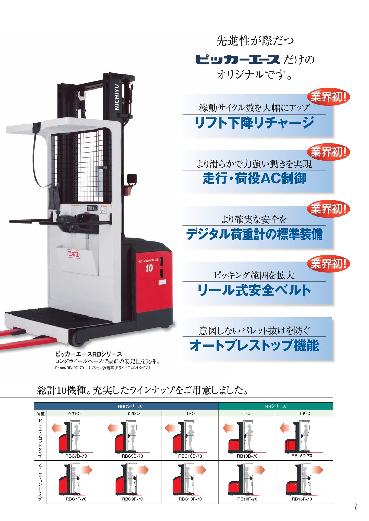 中古 ピッキングフォークリフト ピッカーエース 三菱ロジスネクスト RBC7F-70-300