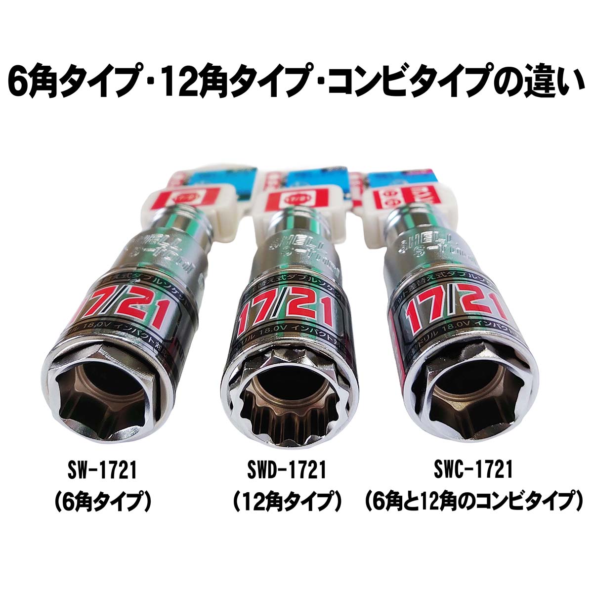 S-tool 17mm/21mm 2サイズ差し替えソケット 5種類｜40V対応