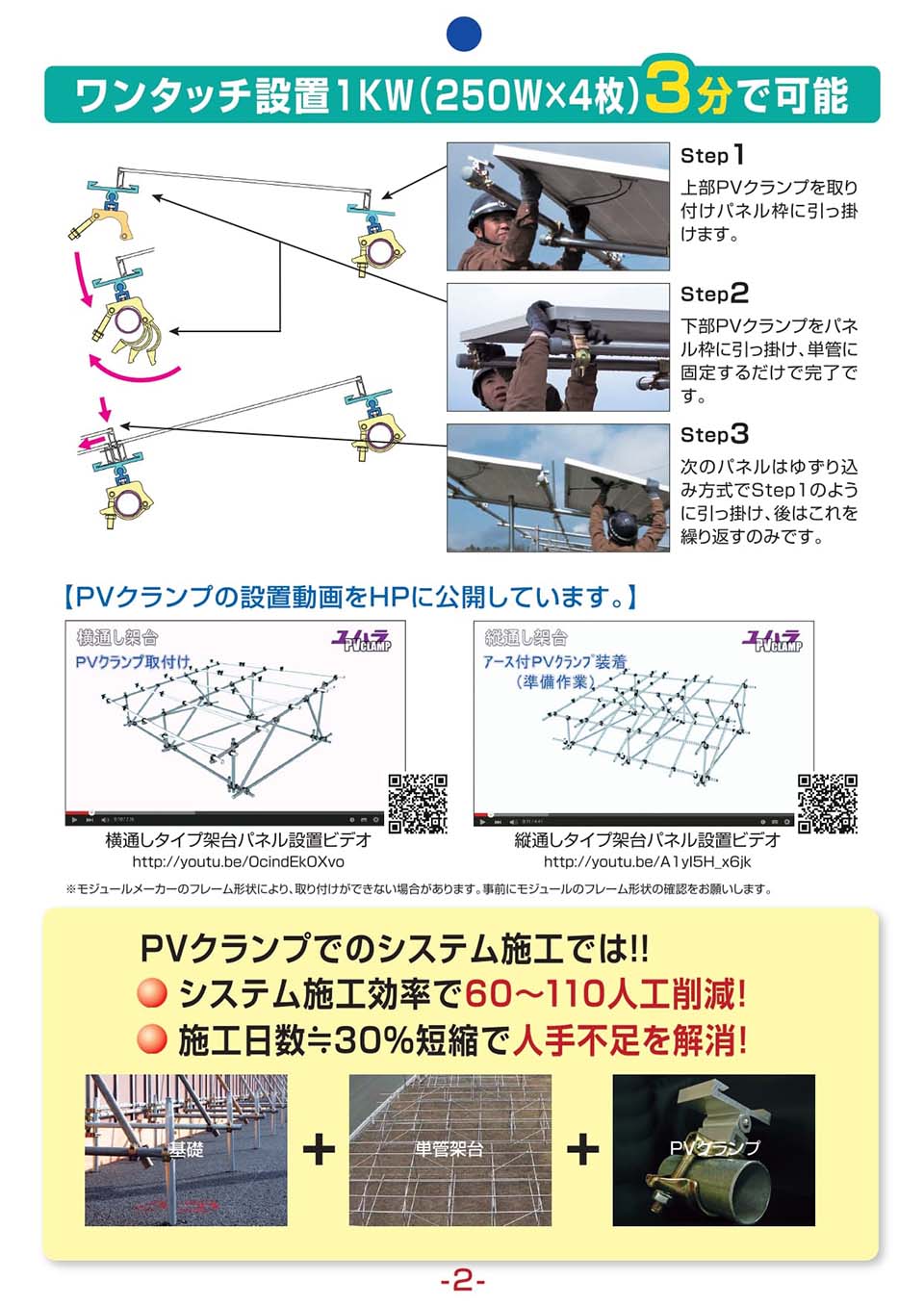 ソーラーパネル固定金具 PVクランプ 1.5～2.0mm厚用 特許取得済み – ぼんてん屋｜足場販売・買取の総合通販サイト