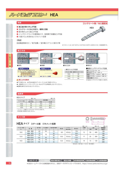ハードエッジアンカー HEA サンコーテクノ製