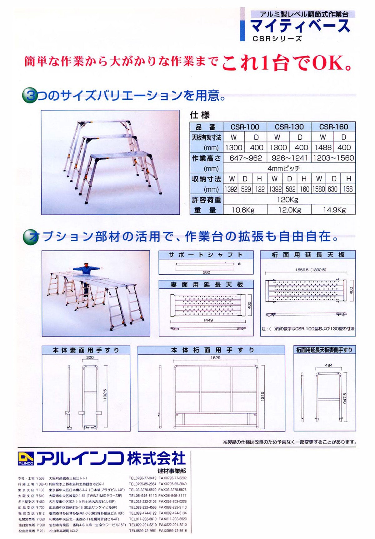 中古 作業台 立馬 マイティーベース アルインコ – ぼんてん屋｜足場販売・買取の総合通販サイト