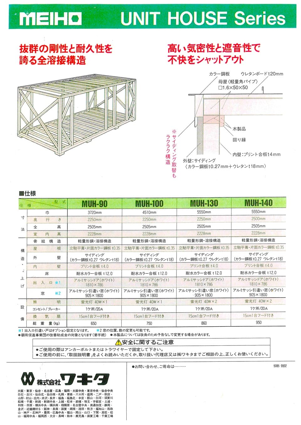 中古 ユニットハウス MUH-100 4510×2250 3坪 ワキタ – ぼんてん屋｜足場販売・買取の総合通販サイト